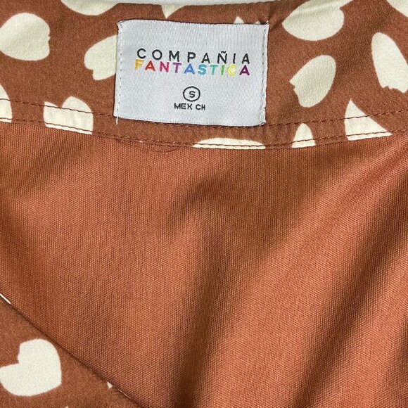 Compaña Fantastica Brown & White Print Casual Dress Womens Size‎ Small (J10217) - Picture 9 of 10